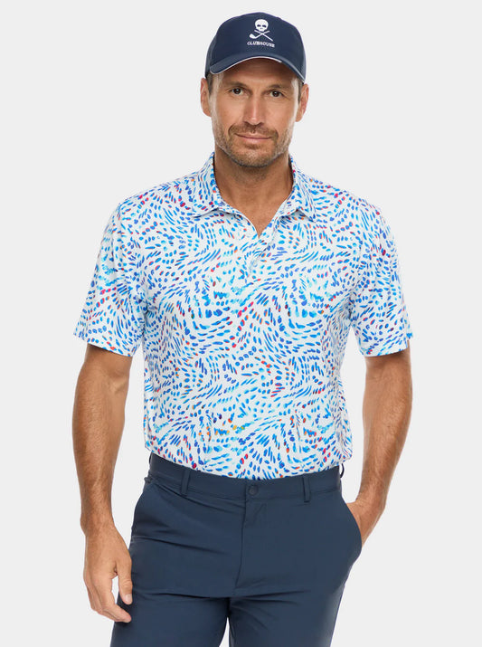 Color Play Short Sleeve Polo White - Robert Graham