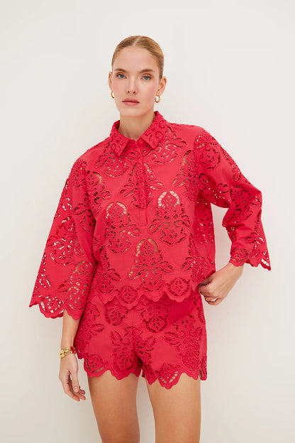 Erica Shirt Azalea Eyelet - Cara Cara