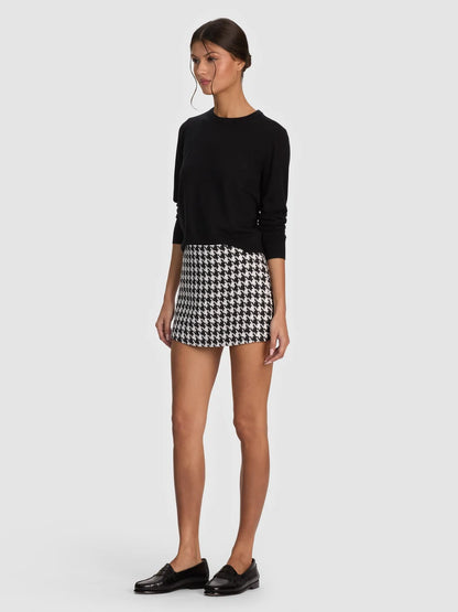 Lakelyn Mini Skort Black/Off White - Alice + Olivia
