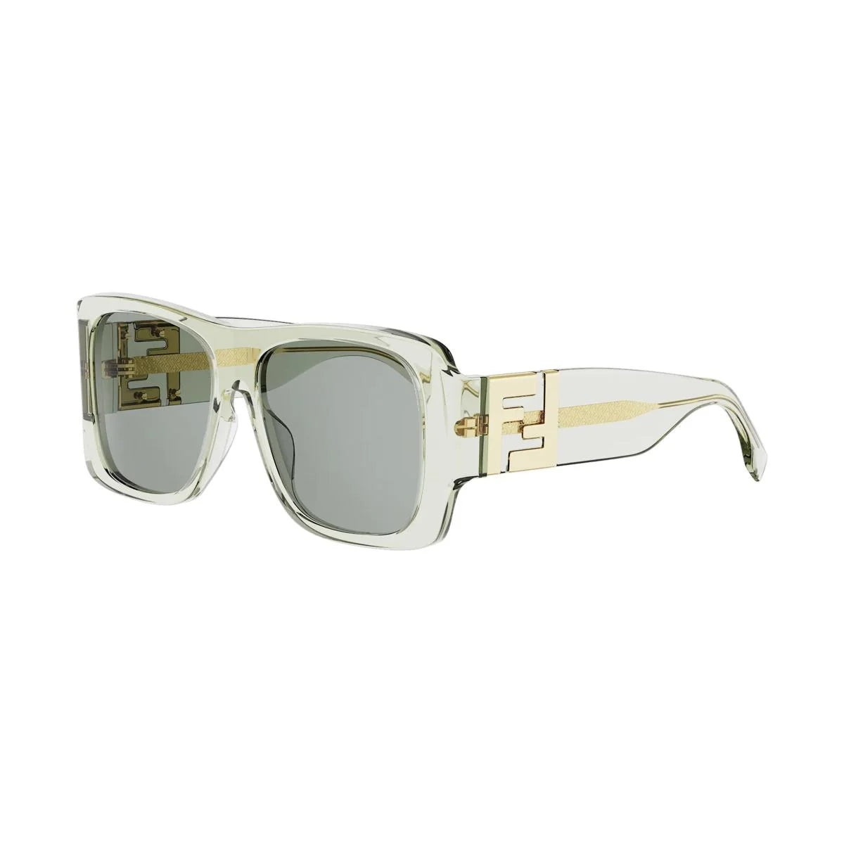 Forever Fendi Square Sunglasses Transparent Green - FENDI