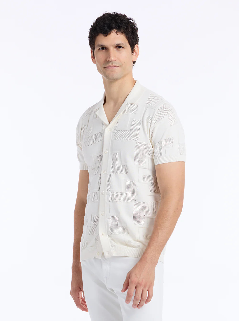 Drayford Short Sleeve Sweater Off White - Robert Graham