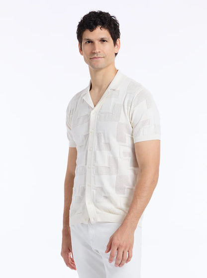 Drayford Short Sleeve Sweater Off White - Robert Graham