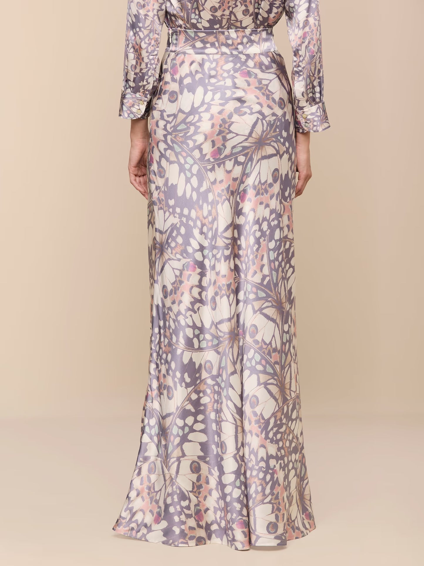 Ryker Silk Maxi Skirt Multi Butterfly Wing - L'AGENCE