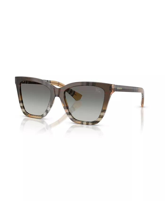 Square Sunglasses Check Gradient Sand - Burberry