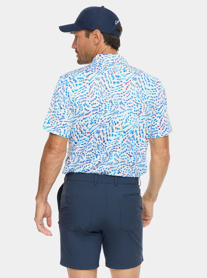 Color Play Short Sleeve Polo White - Robert Graham