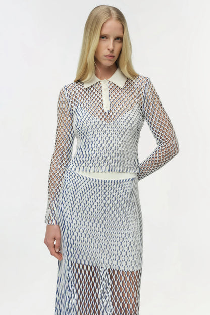 Petra Knit Polo Ivory Multi - Simkhai