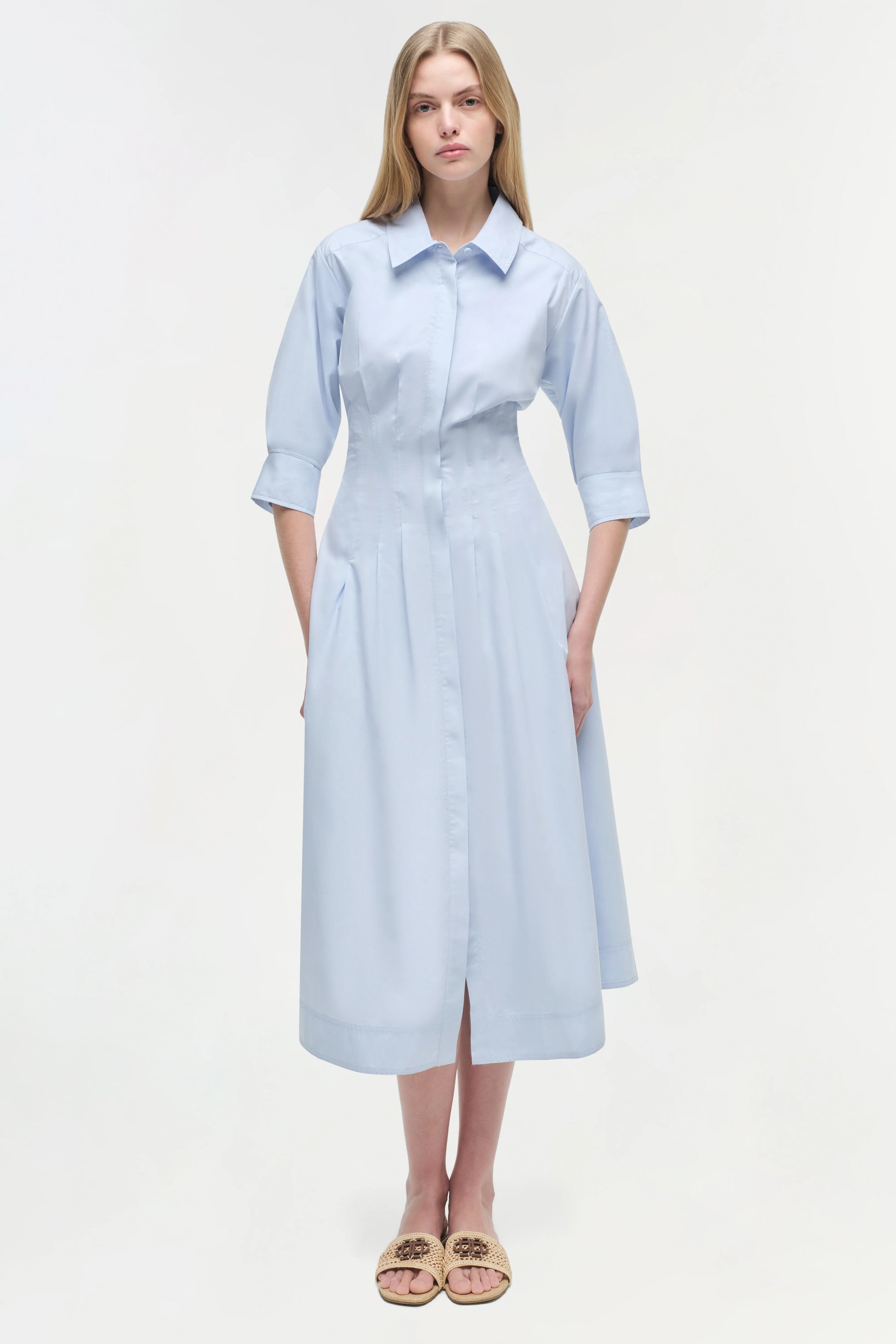 Simkhai Women's Jazz Cotton Midi Dress in French Blue, Size Large Simkhai Women's Jazz Cotton Midi Dress in French Blue, Size Large