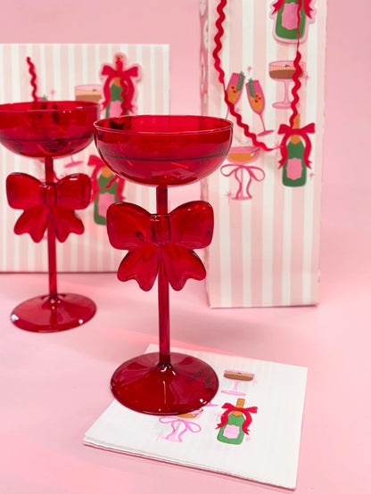 Bow Wine Glass Red - Rock Paper Scissors