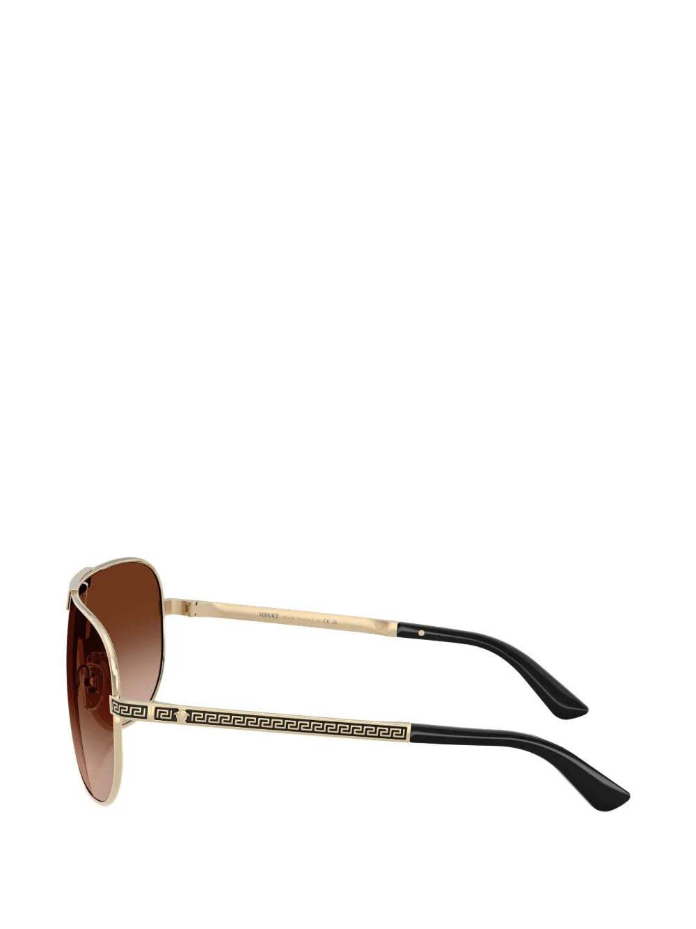 Greca Flow Mask Sunglasses Brown/Gold - Versace
