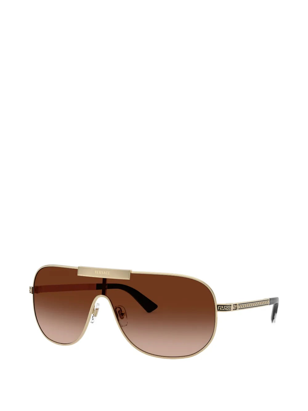 Greca Flow Mask Sunglasses Brown/Gold - Versace