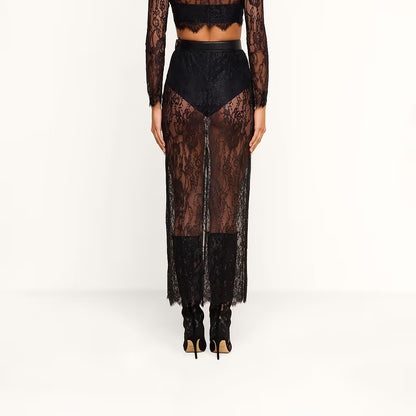 Raymonde Lace Maxi Skirt Black - L'AGENCE