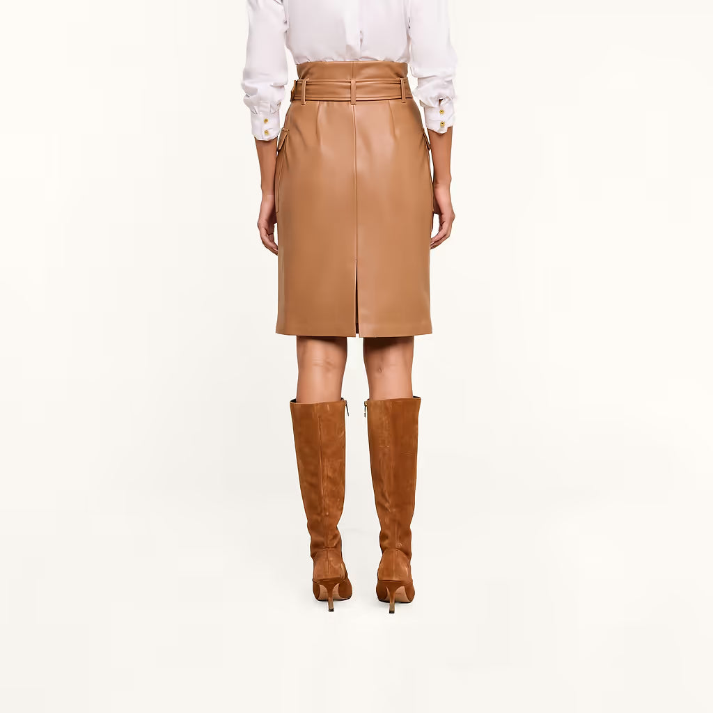Kaelis Vegan Leather Skirt Soft Cognac - L'AGENCE