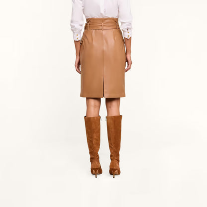 Kaelis Vegan Leather Skirt Soft Cognac - L'AGENCE