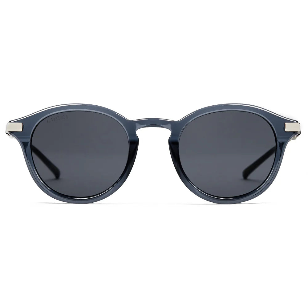 Mens Round Sunglasses Transparent Blue - Gucci
