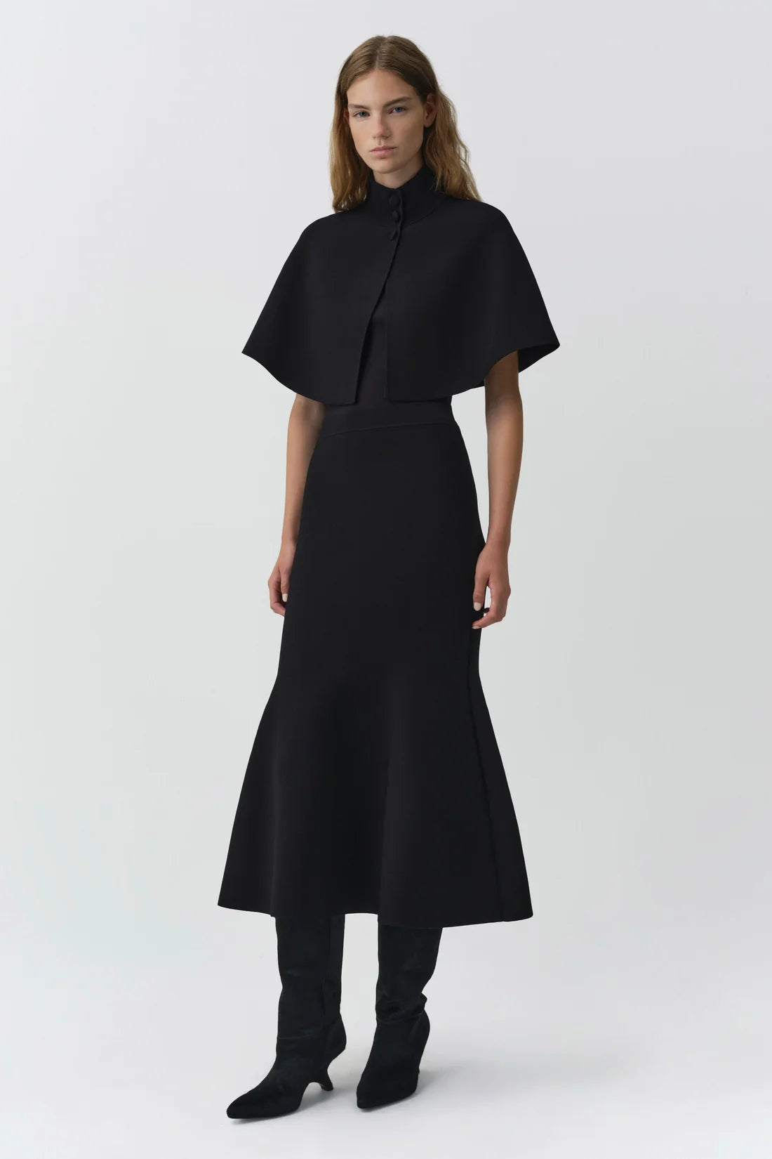 Ellington Compact Knit Cape Black - Simkhai