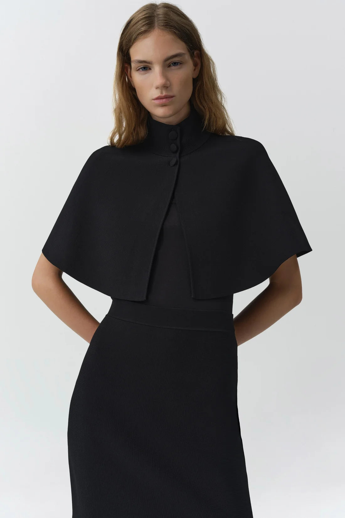 Ellington Compact Knit Cape Black - Simkhai