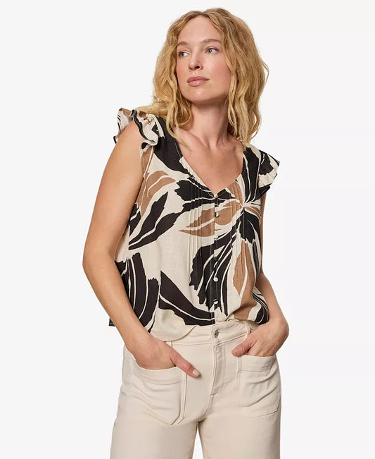 Within Time Button Linen Shell Lotus - Sanctuary