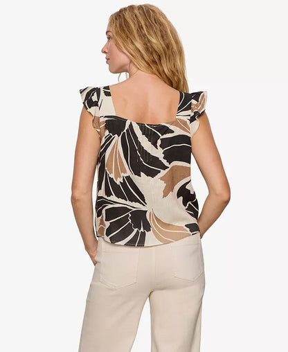 Within Time Button Linen Shell Lotus - Sanctuary
