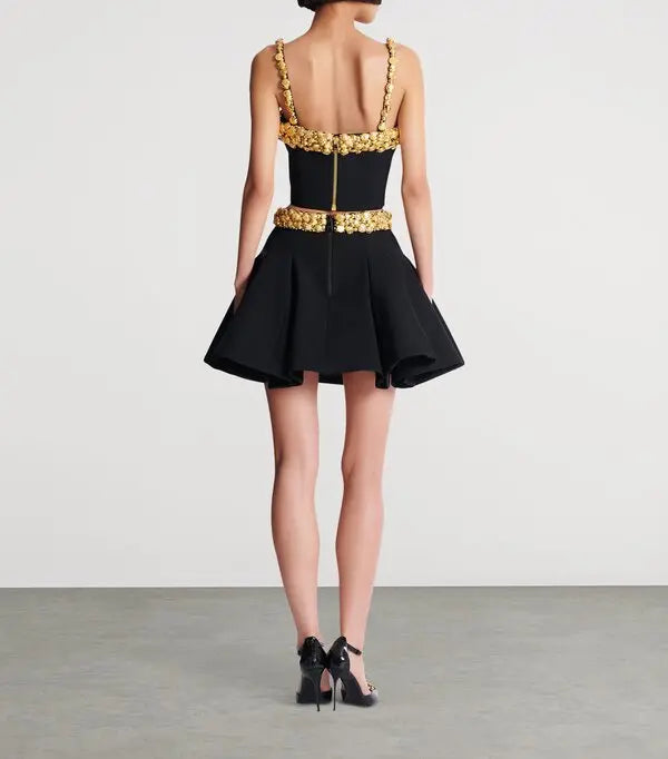 Wool Button-Embellished Cami Top Black - Balmain