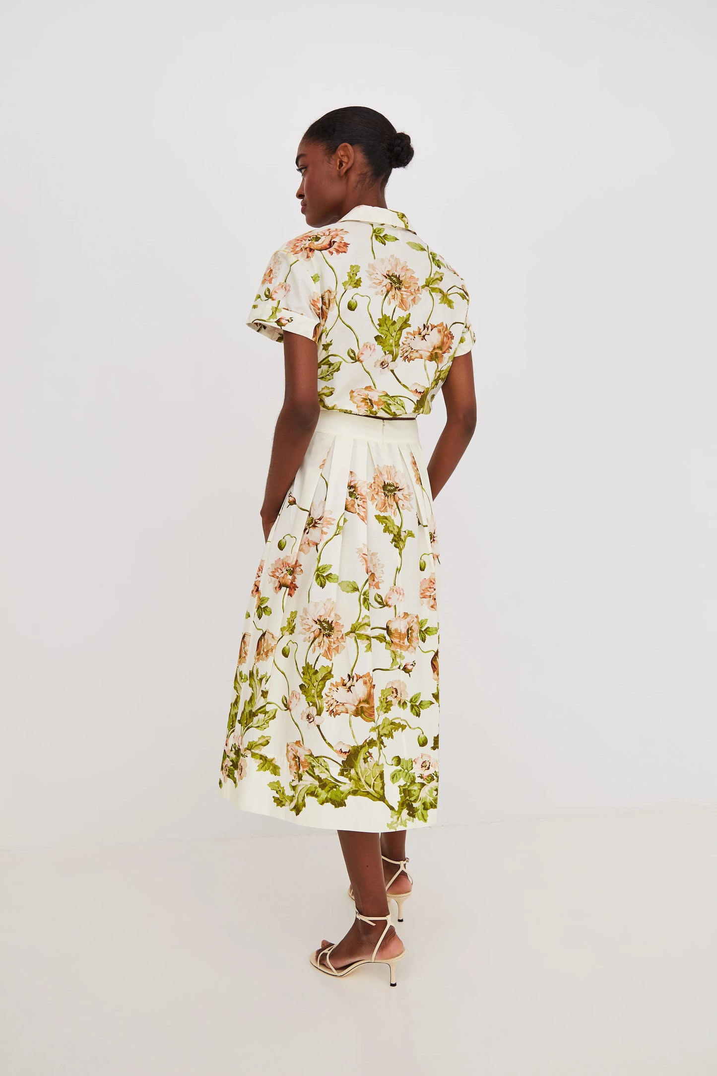 Marge Skirt Lockwood Flora Egret - Cara Cara