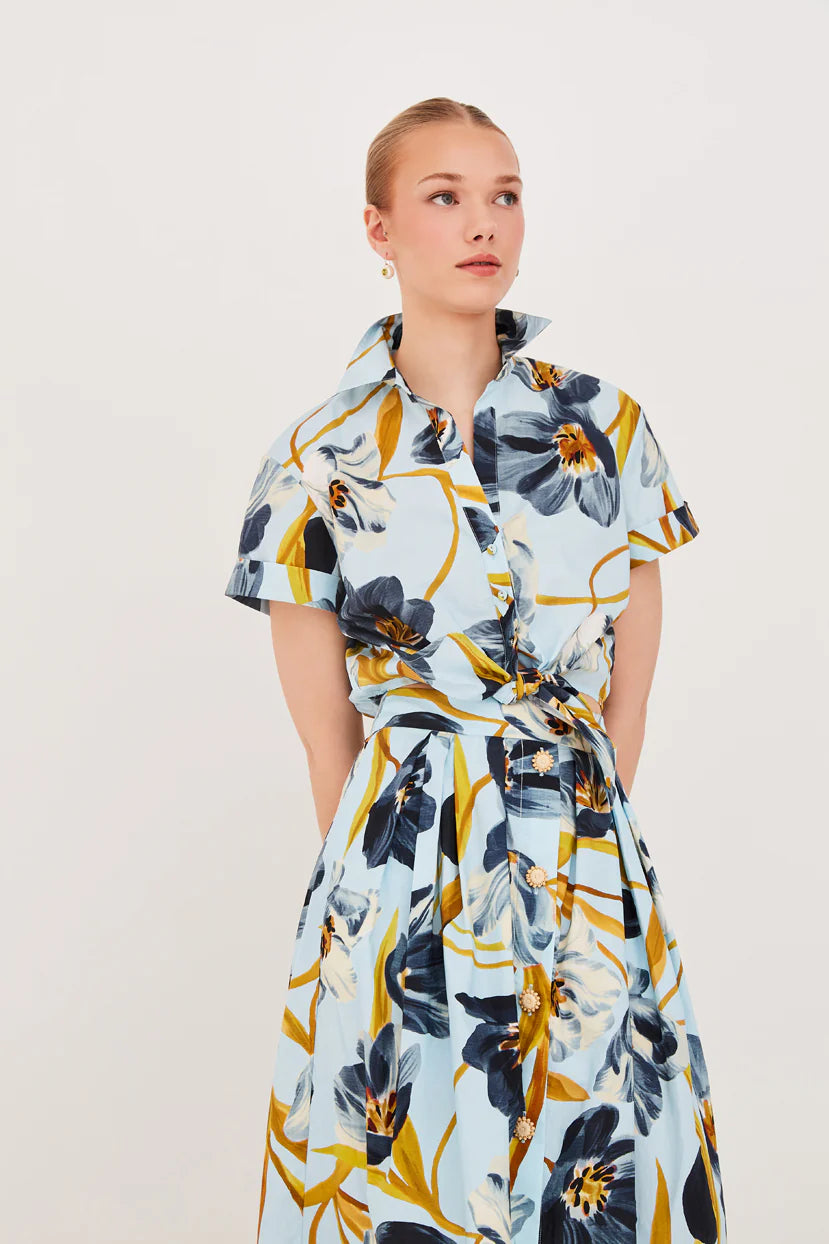 Asbury Top Marais Bloom Blue - Cara Cara