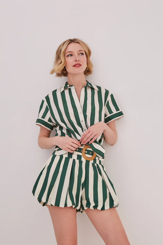 Ray Short Green White Stripe - Cara Cara