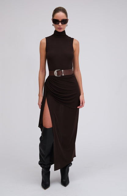 Crystal Dress Chocolate Brown - Ronny Kobo