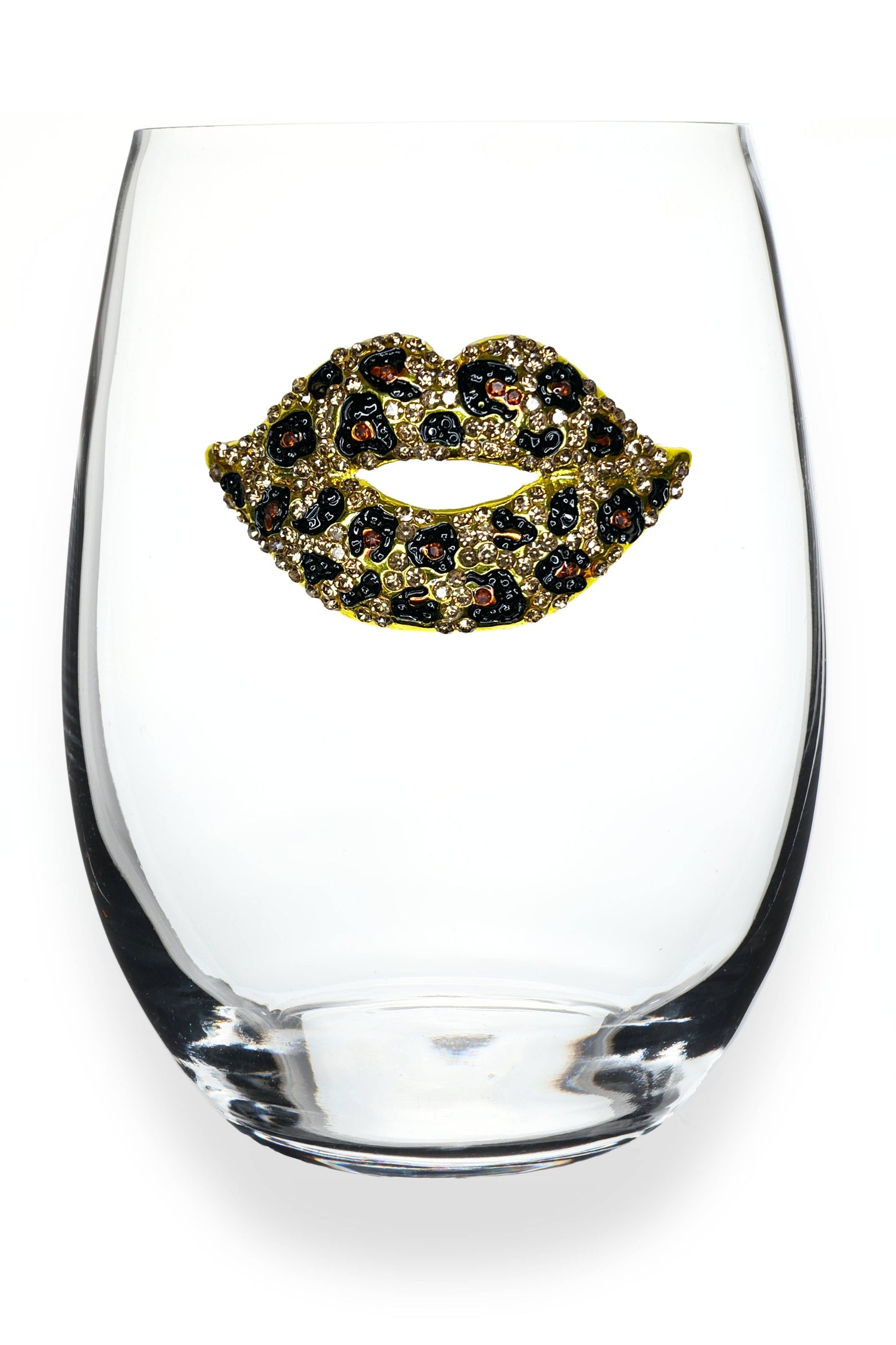 Leopard Lips Stemless Wine Glass - The Queens Jewels