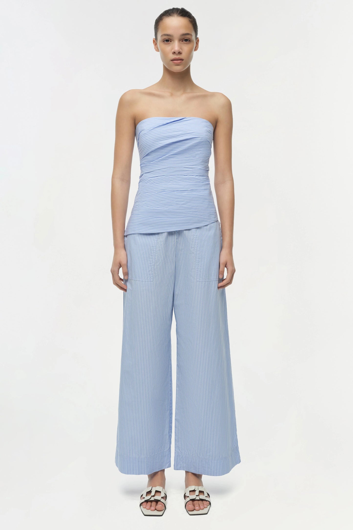 Arden Pull On Pant Periwinkle Stripe - Simkhai