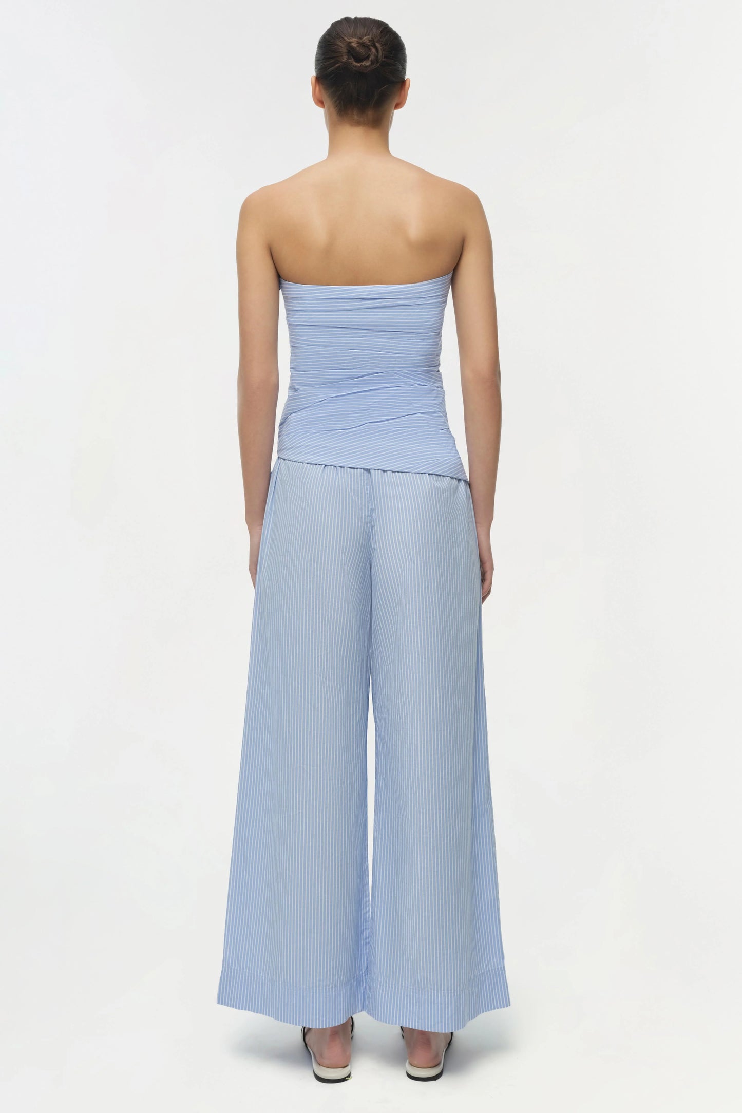 Emerson Ruched Bustier Top Periwinkle Stripe - Simkhai