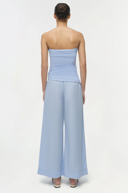 Emerson Ruched Bustier Top Periwinkle Stripe - Simkhai