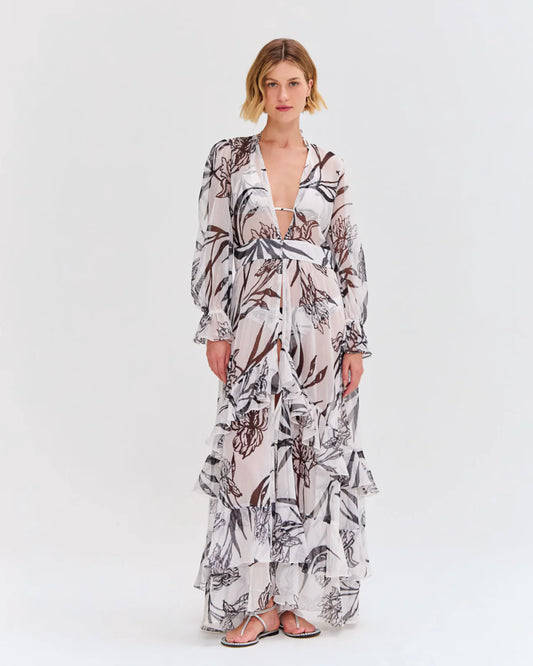 Iris Maxi Robe Off White - PatBo