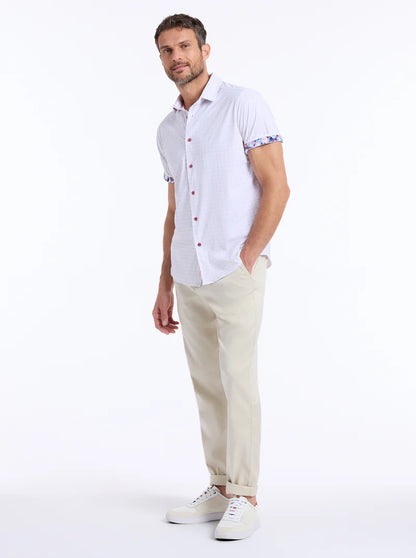 Brompton Short Sleeve Button Down Shirt Lilac - Robert Graham