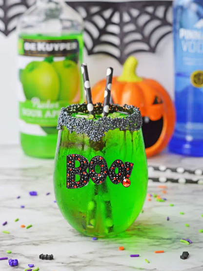 Boo Halloween Jeweled Stemless Wine Glass - The Queens Jewels