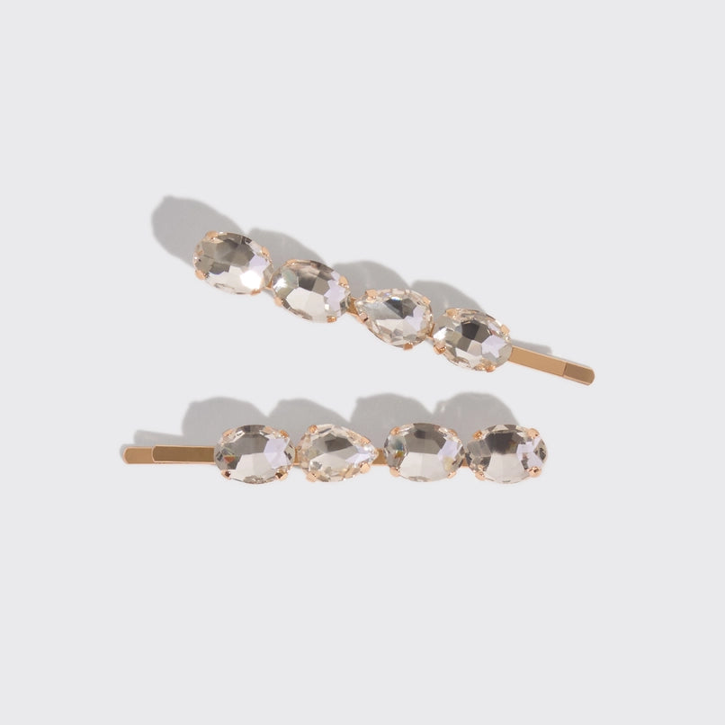 Gemstone Bobby Pins White - KITSCH