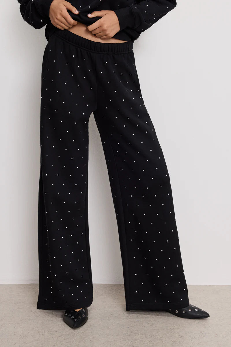 Crystal Wide Leg Sweatpants Black - Good American