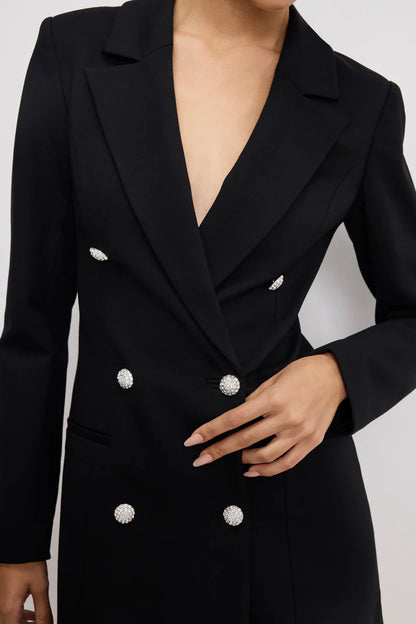 Ponte Embellished Blazer Dress Black - Good American