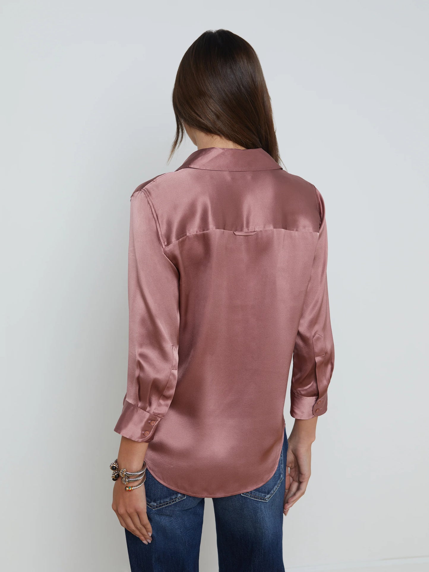 Dani 3/4 Sleeve Blouse Mauve Rose - L'AGENCE