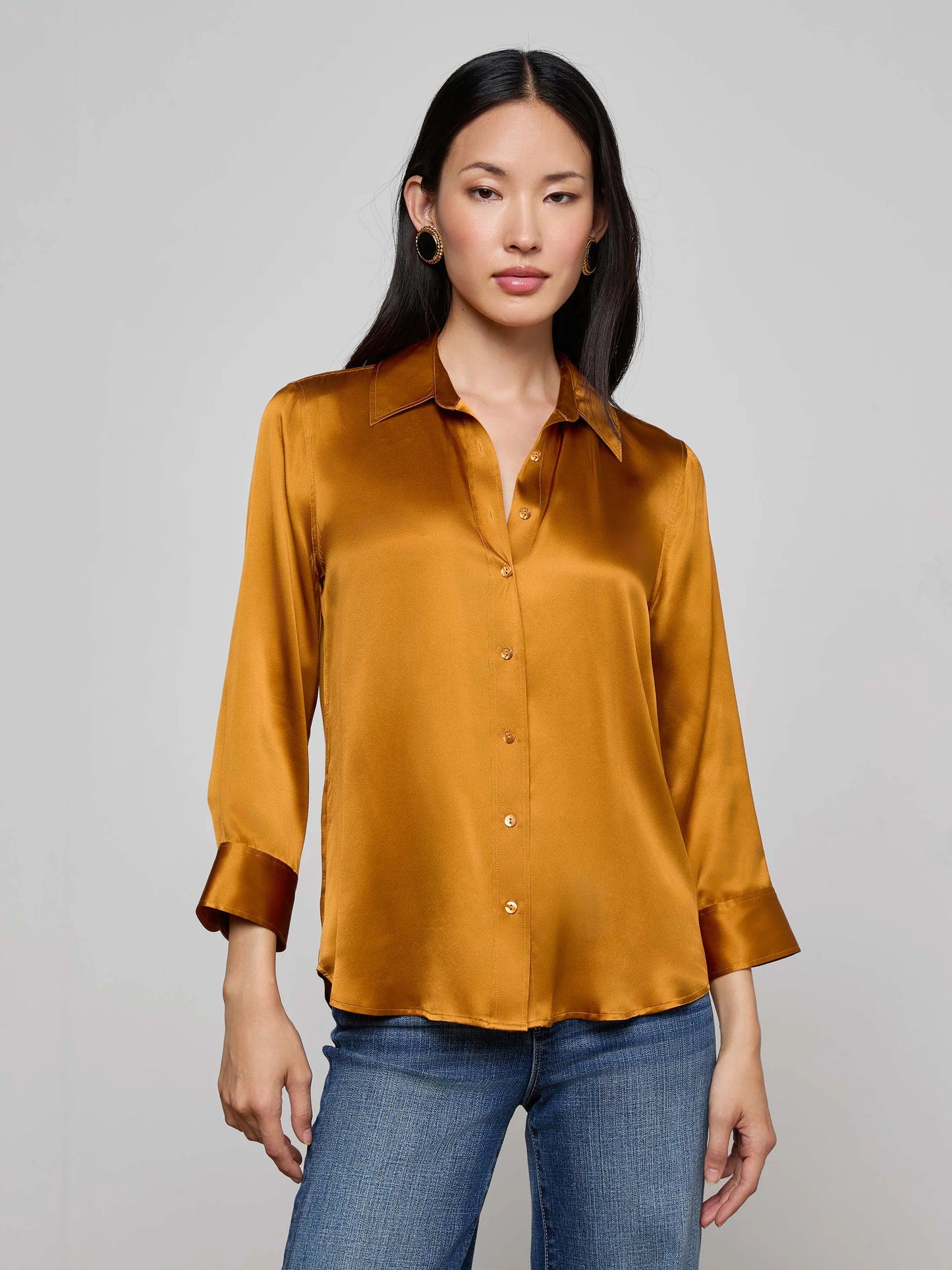 Dani Silk Blouse Dijon - L'AGENCE