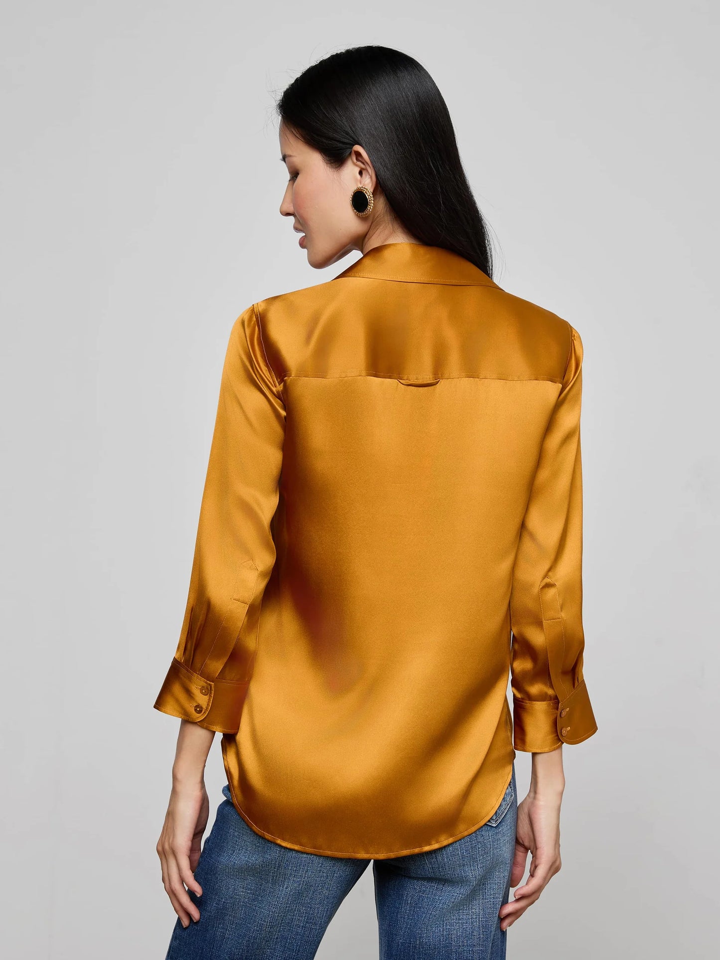 Dani Silk Blouse Dijon - L'AGENCE