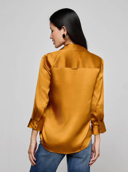 Dani Silk Blouse Dijon - L'AGENCE