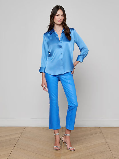 Dani Silk Blouse Regatta Blue - L'AGENCE