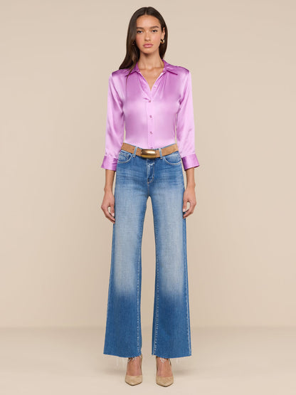 Dani Silk Blouse Vivid Violet - L'AGENCE
