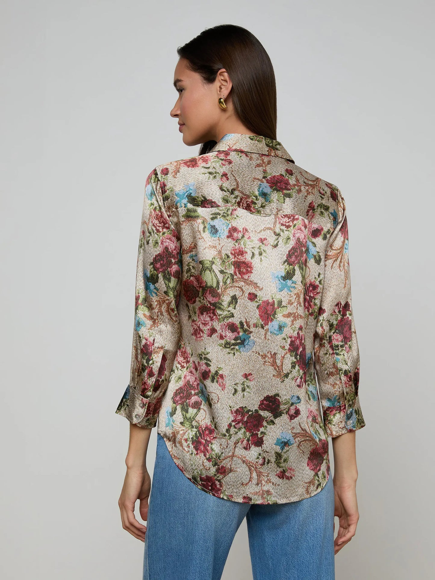 Dani Silk Blouse Multi Floral Tapestry - L'AGENCE