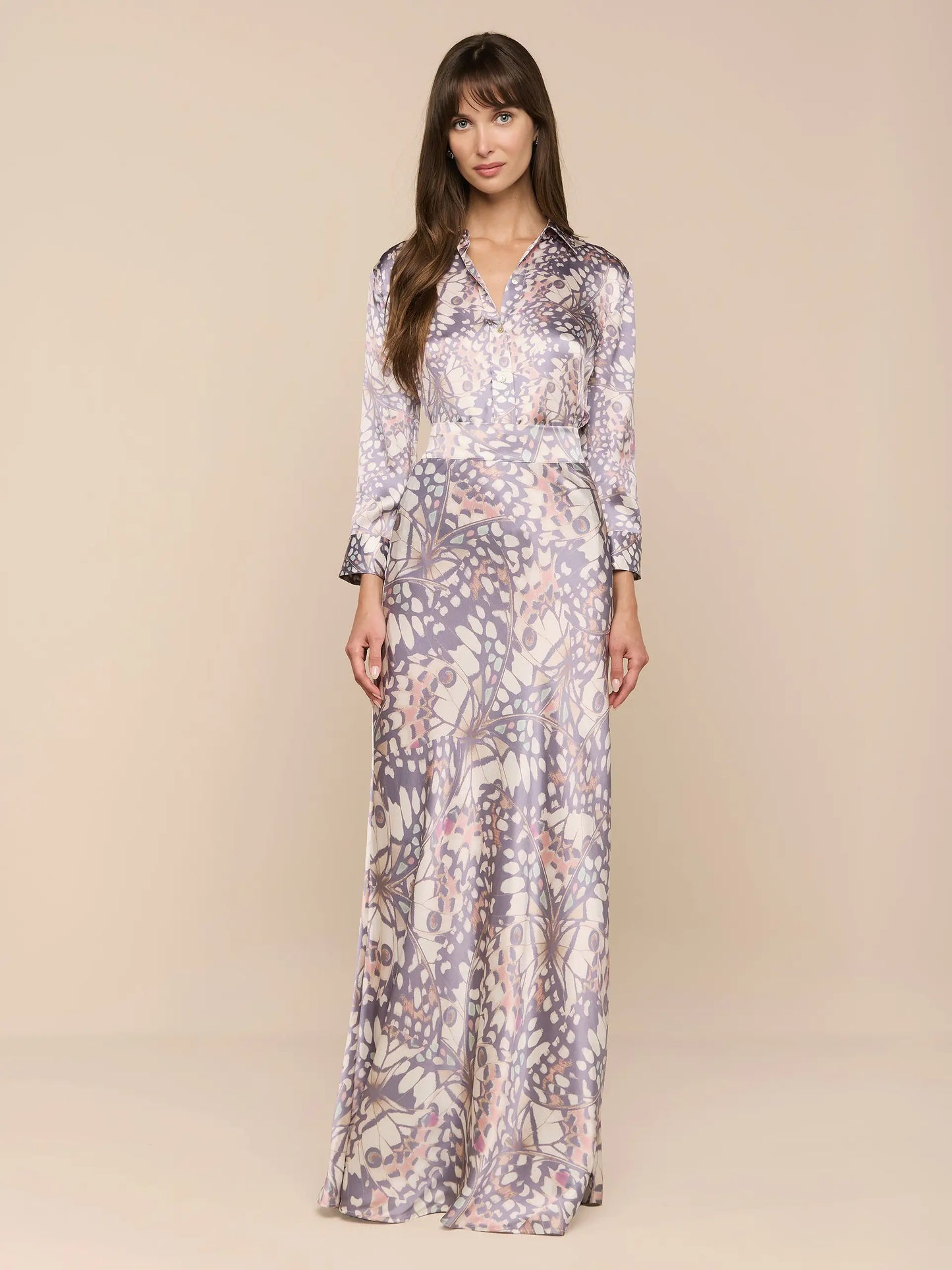 Dani Silk Blouse Multi Small Butterfly Wing - L'AGENCE