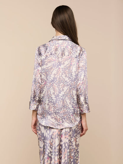 Dani Silk Blouse Multi Small Butterfly Wing - L'AGENCE