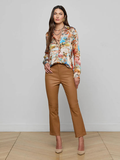 Tyler Silk Blouse Multi Collage - L'AGENCE