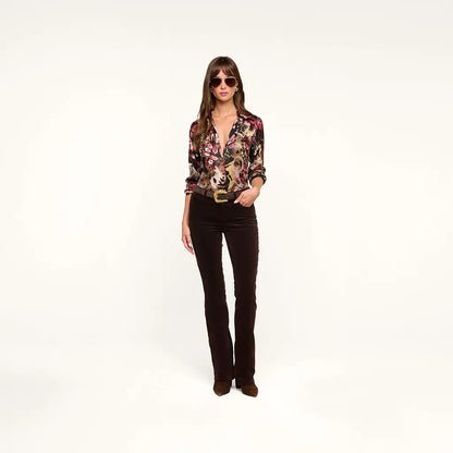 Tyler Silk Blouse Burgundy Multi Lux Collage - L'AGENCE
