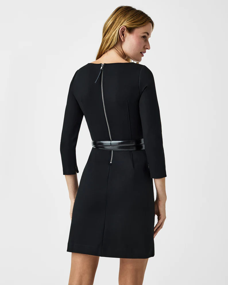The Perfect A-line 3/4 Sleeve Dress Classic Black - SPANX