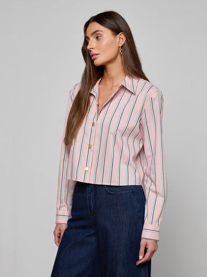 Cosette Shirt Pale Rose Stripe - L'AGENCE
